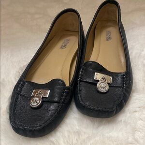 Michael Kors Black Leather Loafers for Women